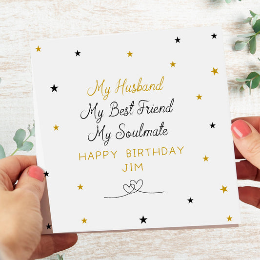 Personalised Birthday Card Husband Best Friend Soulmate
