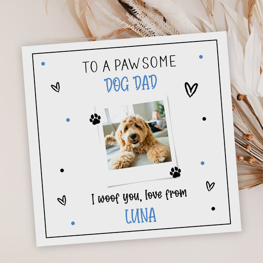 Personalised Photo Birthday Card From Dog, Best Dog Dad