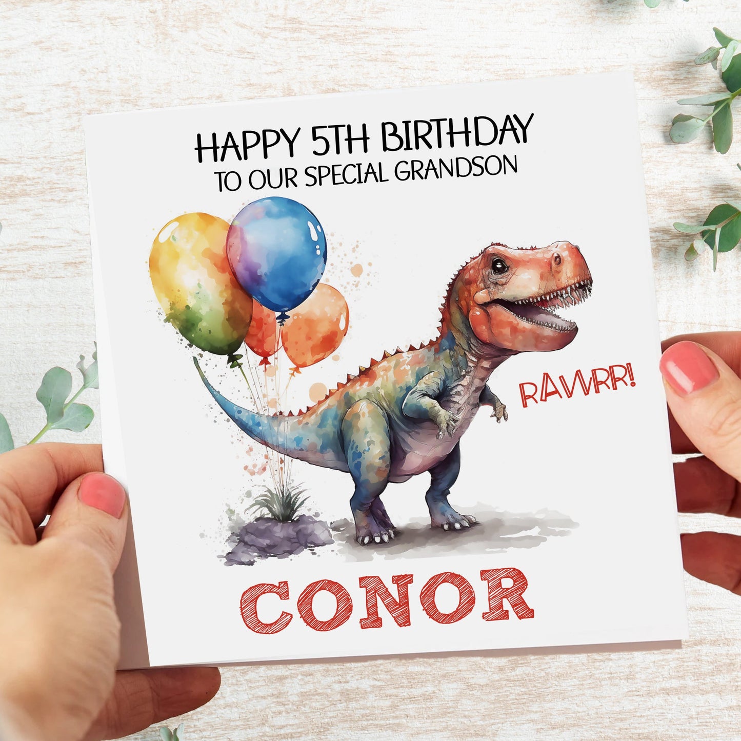 Personalised Dinosaur Birthday Card