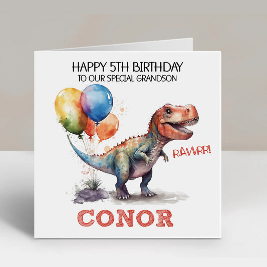 Personalised Dinosaur Birthday Card
