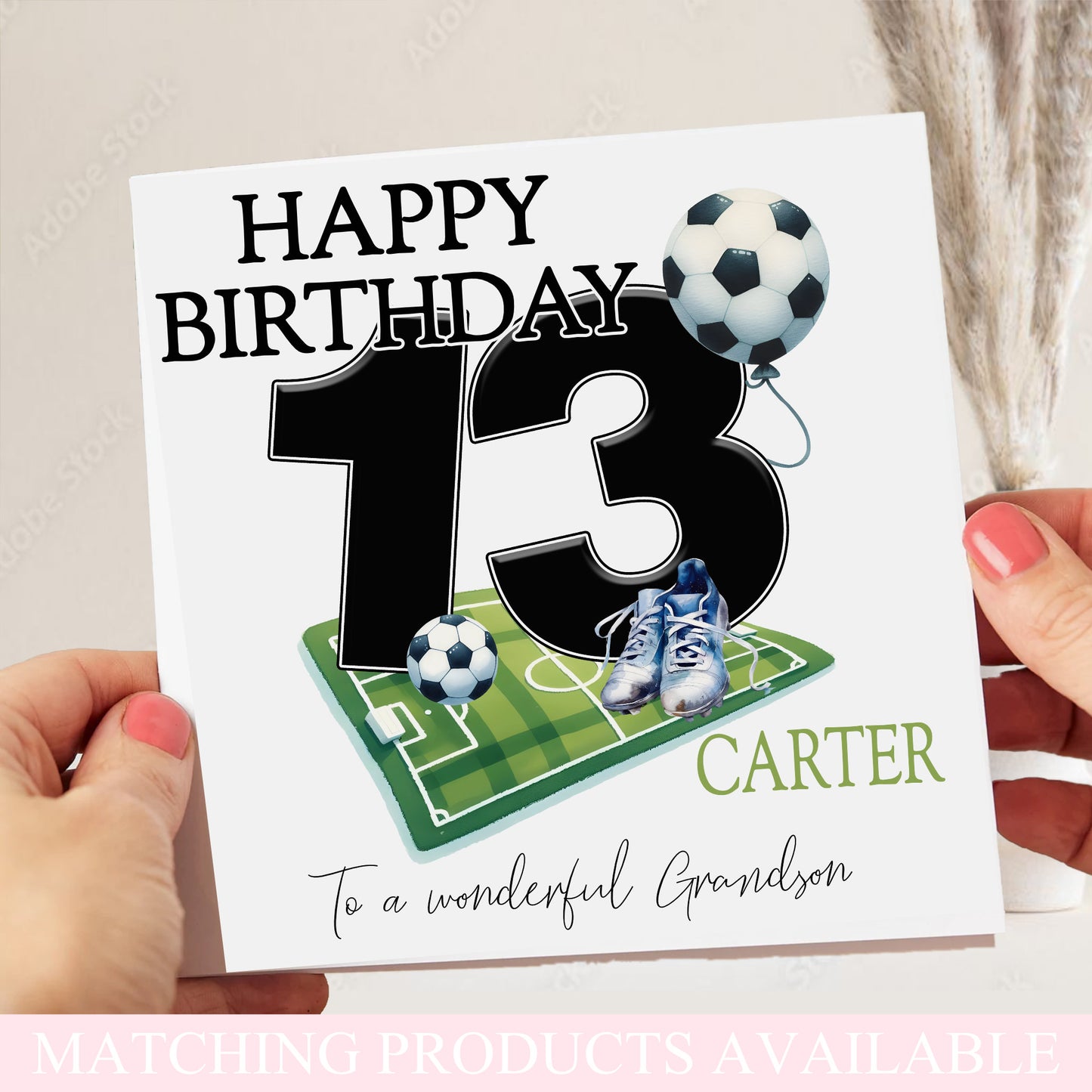 Football Balloon Age Birthday Card