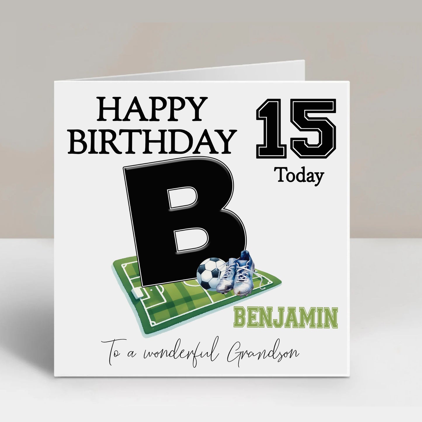 Football Initial Birthday Card