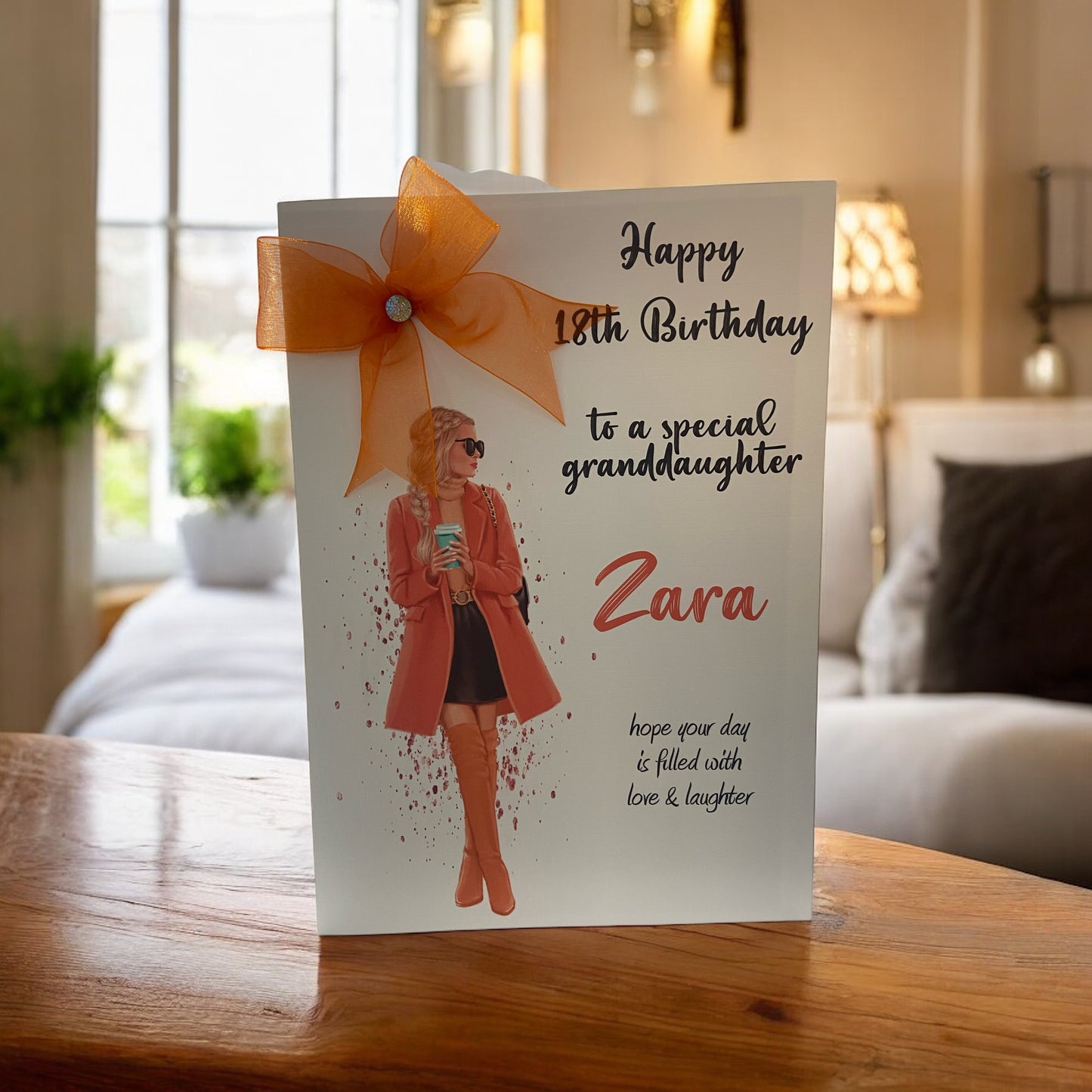 Birthday Card For Her Girl Autumn Girl