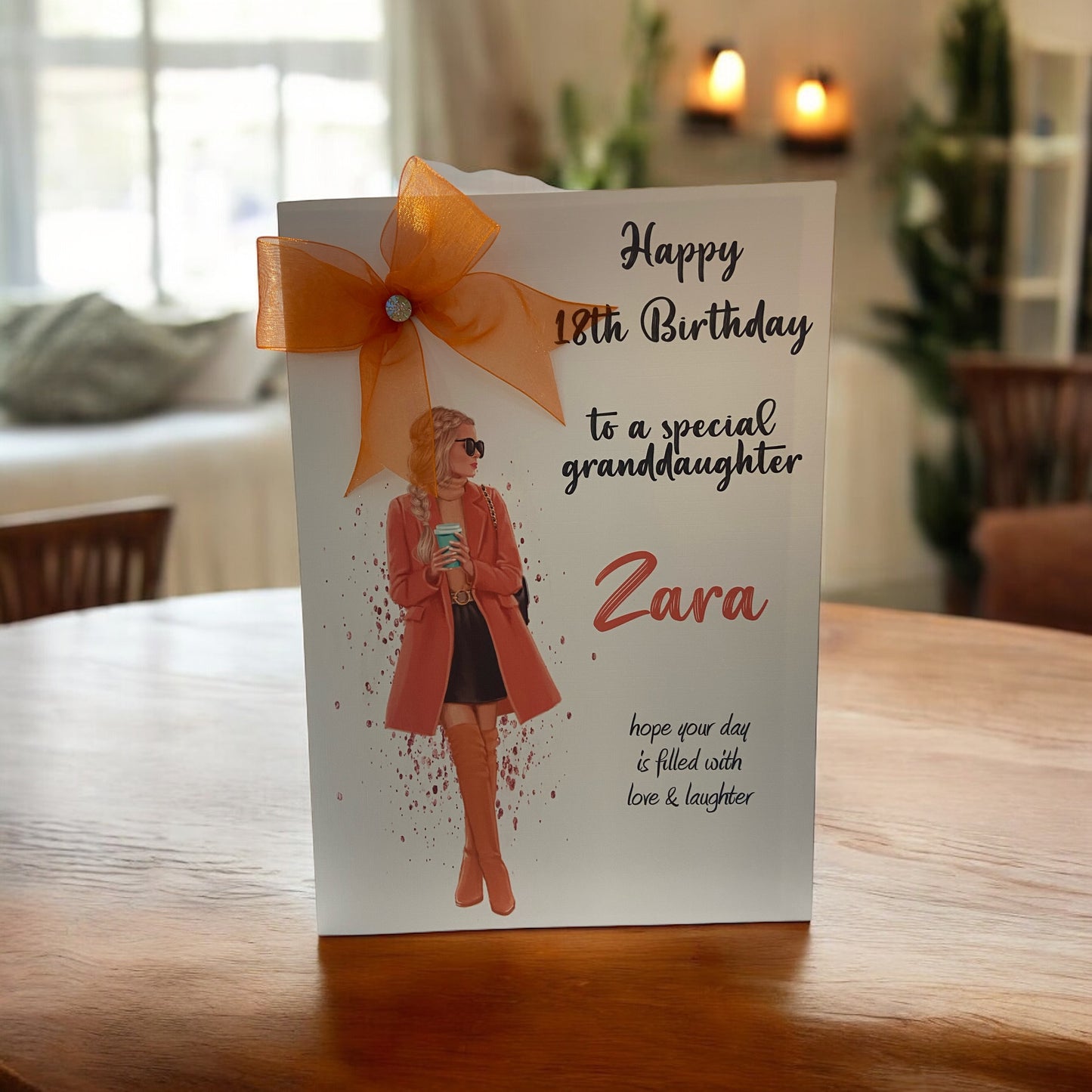 Birthday Card For Her Girl Autumn Girl