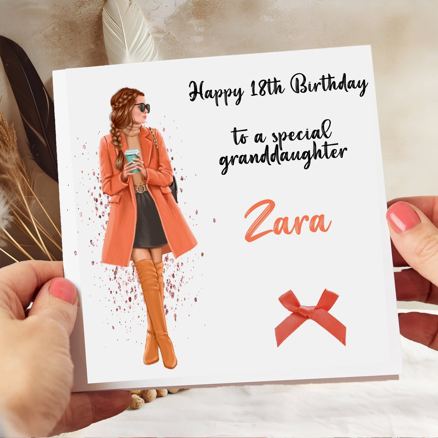 Birthday Card For Her Girl Autumn Girl