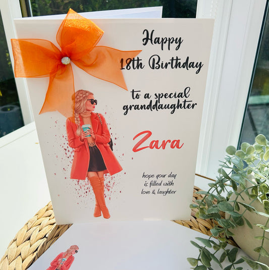 Luxury Large A4 Birthday Card For Her Autumn Girl