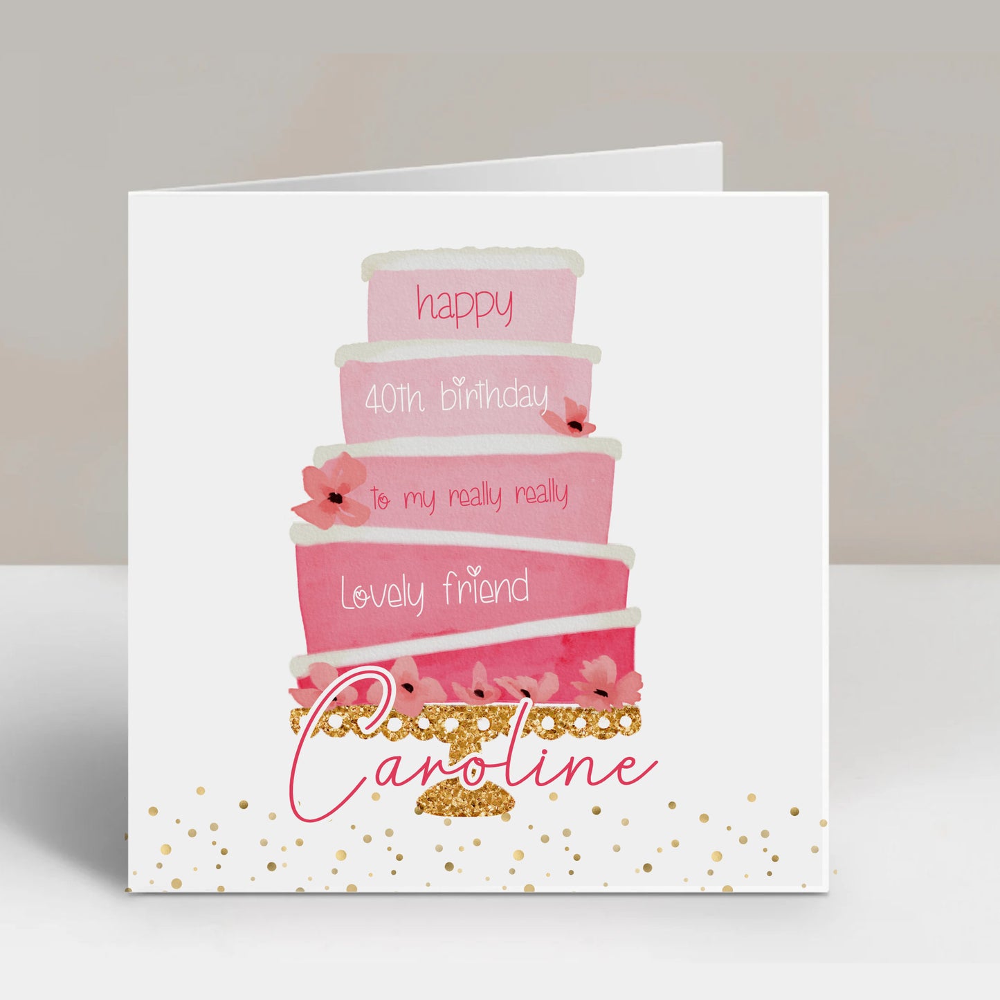 Birthday Card Pink Cake