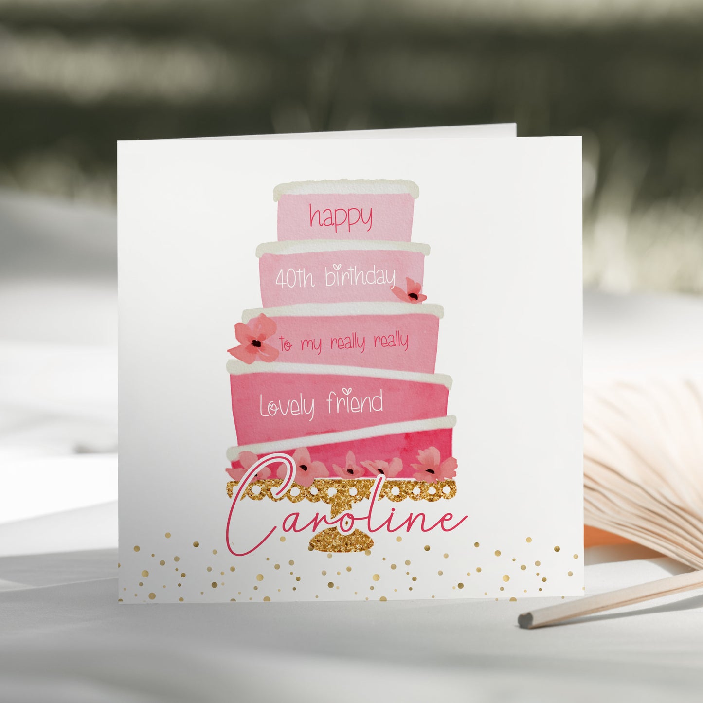 Birthday Card Pink Cake