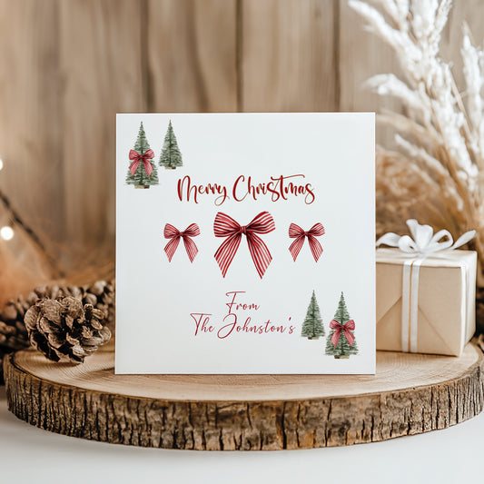 Personalised Christmas Card Pack 10, 20, 30, 40, 50 - Modern Christmas Trees