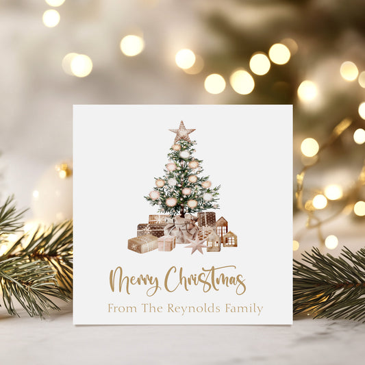 Personalised Christmas Card Pack 10, 20, 30, 40, 50 - Rustic Gifts