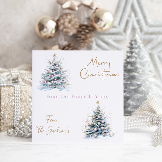 Personalised Christmas Card Pack 10, 20, 30, 40, 50 -Christmas Tree