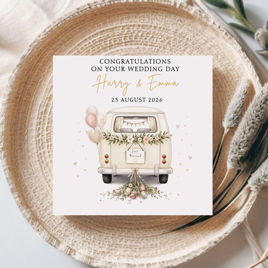 Personalised Wedding Card – Camper Van