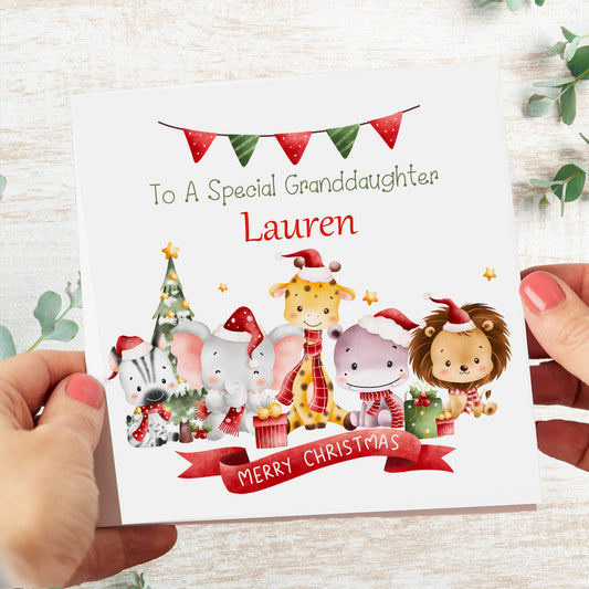Christmas Card For Children Jungle Animals