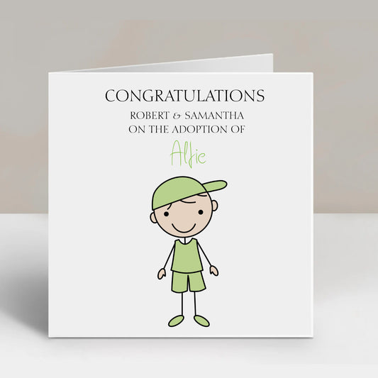 Personalised Adoption Forever Family Card Boy