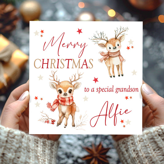 Christmas Card Cute Reindeers
