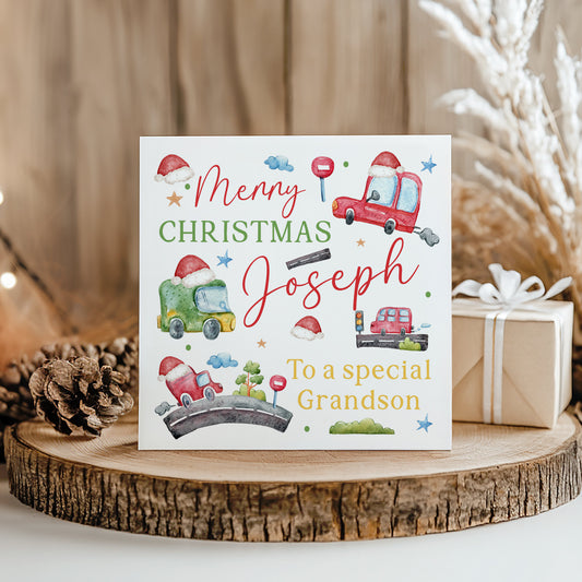 Personalised Christmas Card 'Transport'
