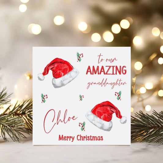 Personalised Christmas Card 'Santa Hat'