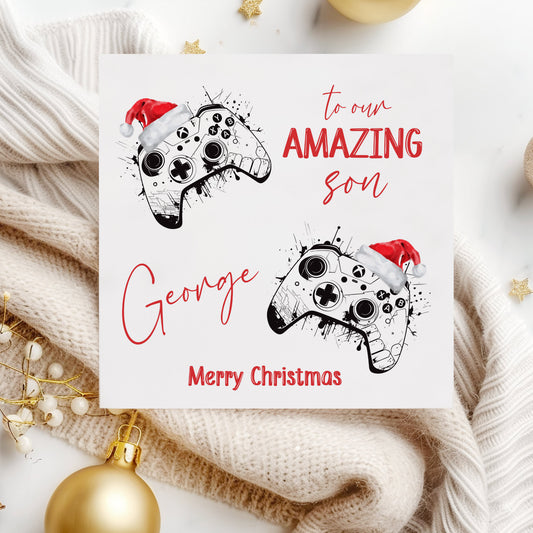 Personalised Christmas Card 'Gamer'