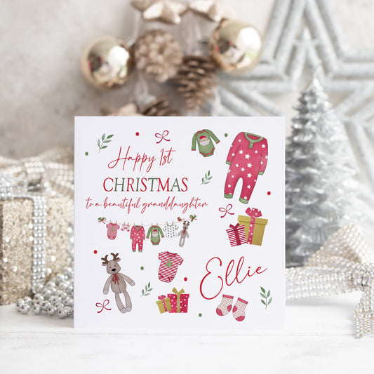 Personalised My First Christmas Card Washing Line