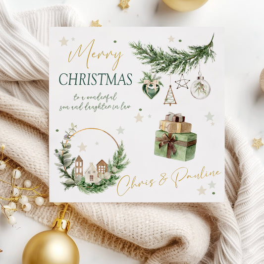 Personalised Christmas Card 'Rustic'