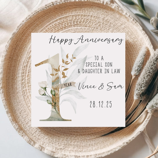 Congratulations on Your First Wedding Anniversary Card