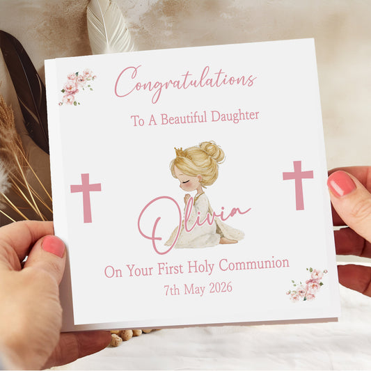 Personalised First Holy Communion Day Card