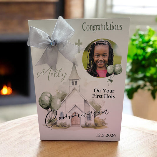 Large A4 Personalised First Holy Communion Card with Child's Name