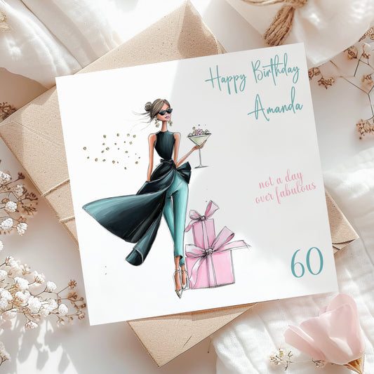Fashionista Design Personalised Birthday Card For Her