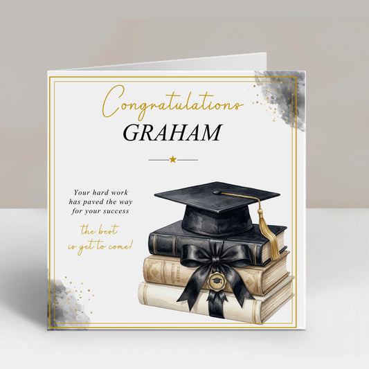 Personalised Graduation Card | Graduation Books & Cap Design