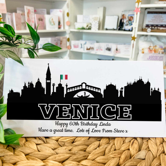 Personalised Venice Italy Birthday Card Money Gift Wallet Travel Voucher