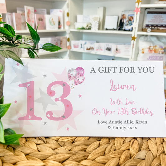 Personalised Birthday Gift Card For Her Money Wallet Voucher