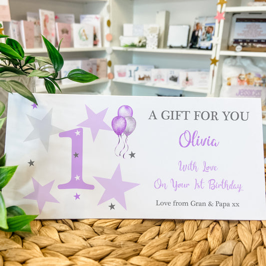 Personalised Birthday Gift Card For Her Money Wallet Voucher