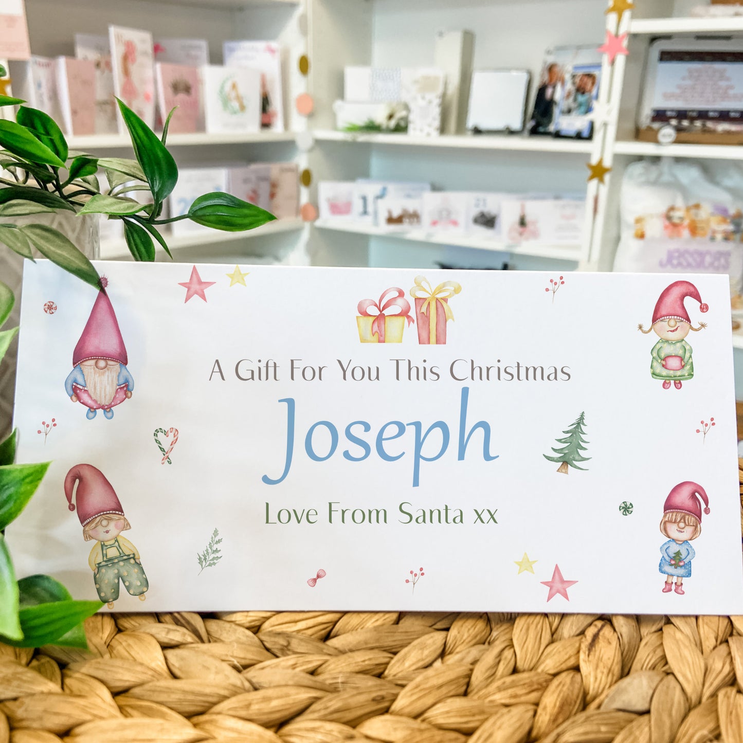 Personalised Christmas Card Wallet for Gifting Cash, Custom Festive Money Holder