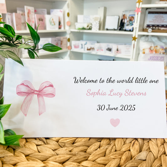 New Baby Money Gift Wallet Welcome to the World Baby Girl