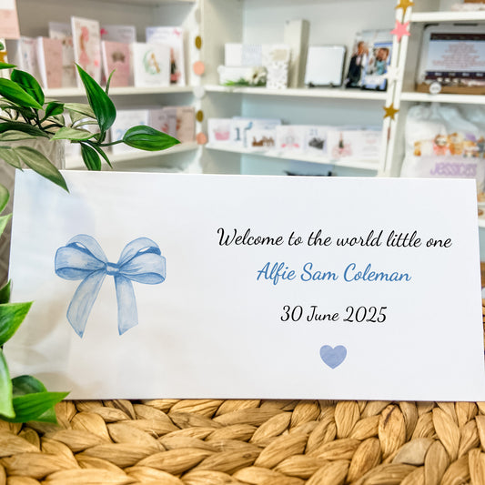 New Baby Money Gift Wallet Welcome to the World Baby Boy