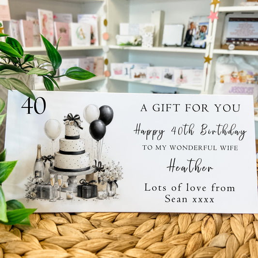 Personalised Birthday Card Money Gift Wallet Voucher