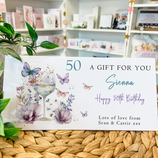 Personalised Birthday Card Money Gift Wallet Voucher