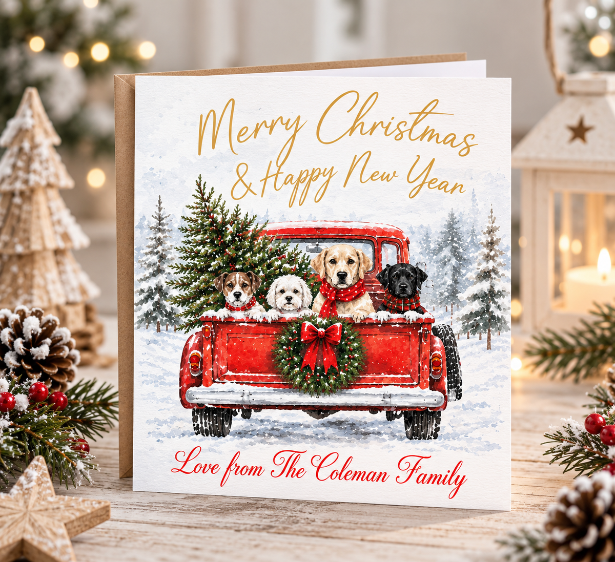 Christmas Dog Cards Pack of 10 | 3 Festive Dog Designs Christmas Cards
