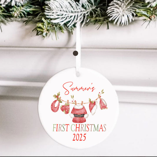 Personalised Baby’s First Christmas Tree Decoration – Custom Name Ornament Keepsake