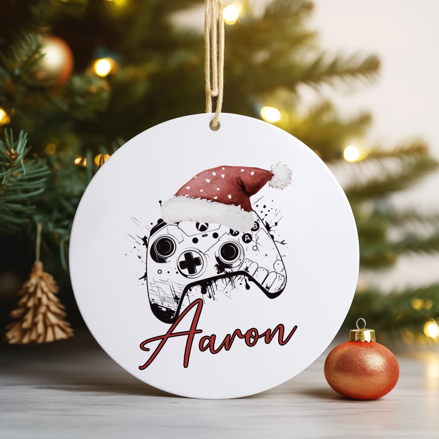 Personalised Christmas Tree Hanging Ornament Decoration Gaming