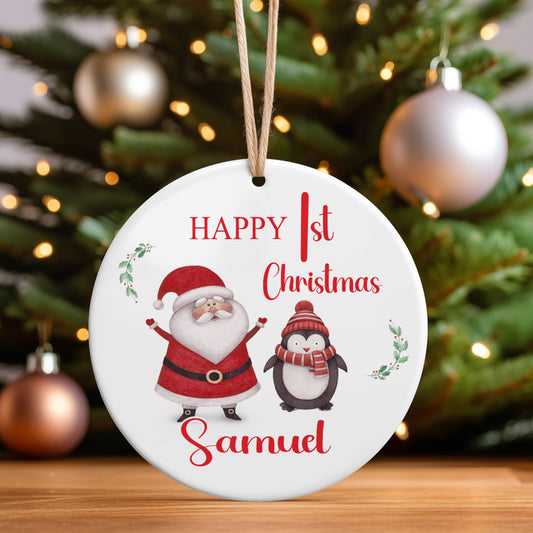 Personalised Christmas Tree Hanging Ornament Decoration Babies 1st Christmas