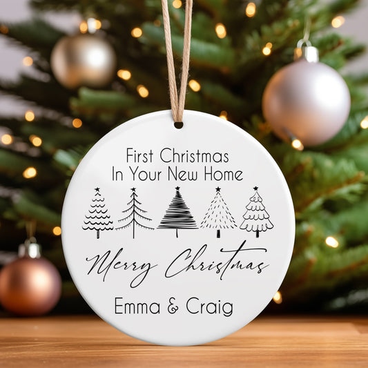 Personalised Christmas Ornament – Custom Tree Decoration For First Christmas New Home