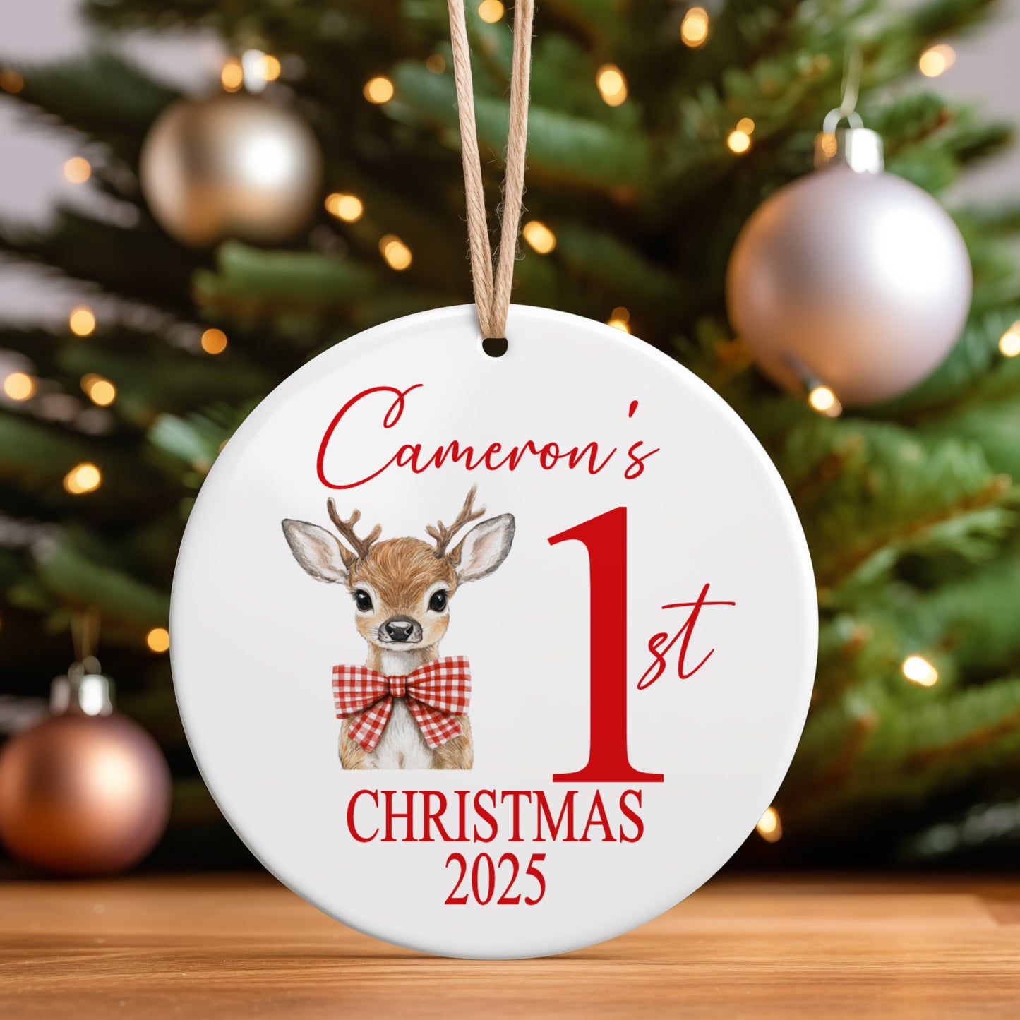 Personalised Christmas Tree Hanging Ornament Decoration Babies 1st Christmas