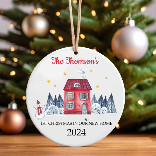 Personalised Christmas Tree Ornament Decoration -First Christmas in New Home