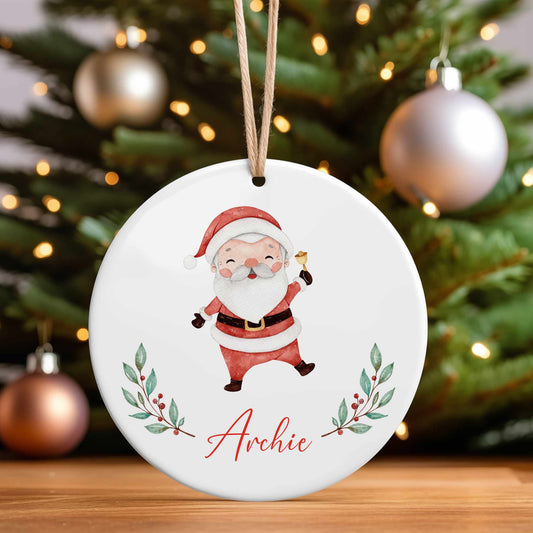 Personalised Christmas Tree Ornament Decoration, Santa Claus