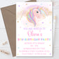 Personalised Printed Unicorn Birthday Party Invitations