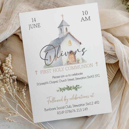 10 First Holy Communion Invitations Personalised