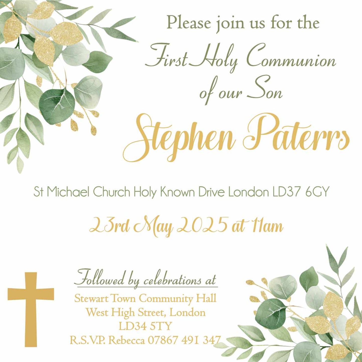 First Holy Communion Invitations