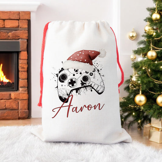 Personalised Santa Sack for Children Gaming For Boy or Girl