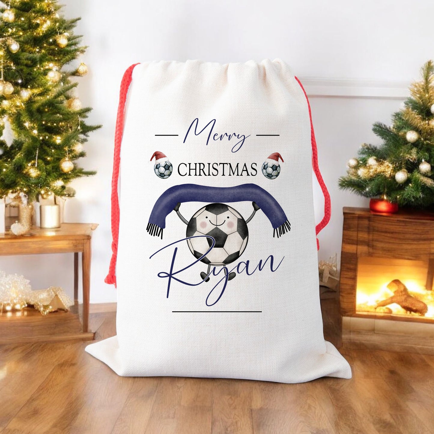 Personalised Santa Sack, Football Lover, Footie Gift Sack for Kids or Adults